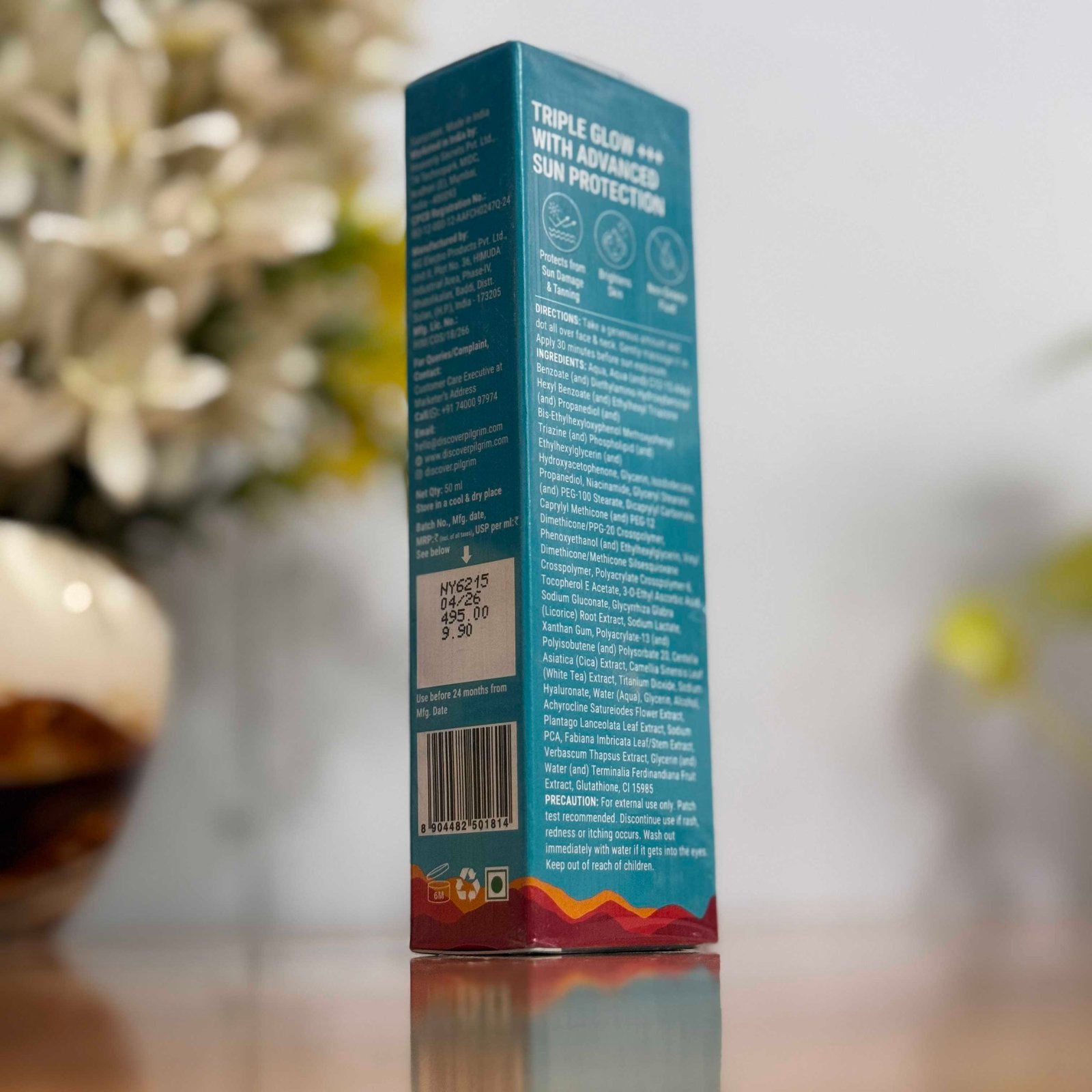 Pilgrim 5% Vitamin C Complex Brightening Serum Sunscreen SPF 50+ PA++++ – 50 ml