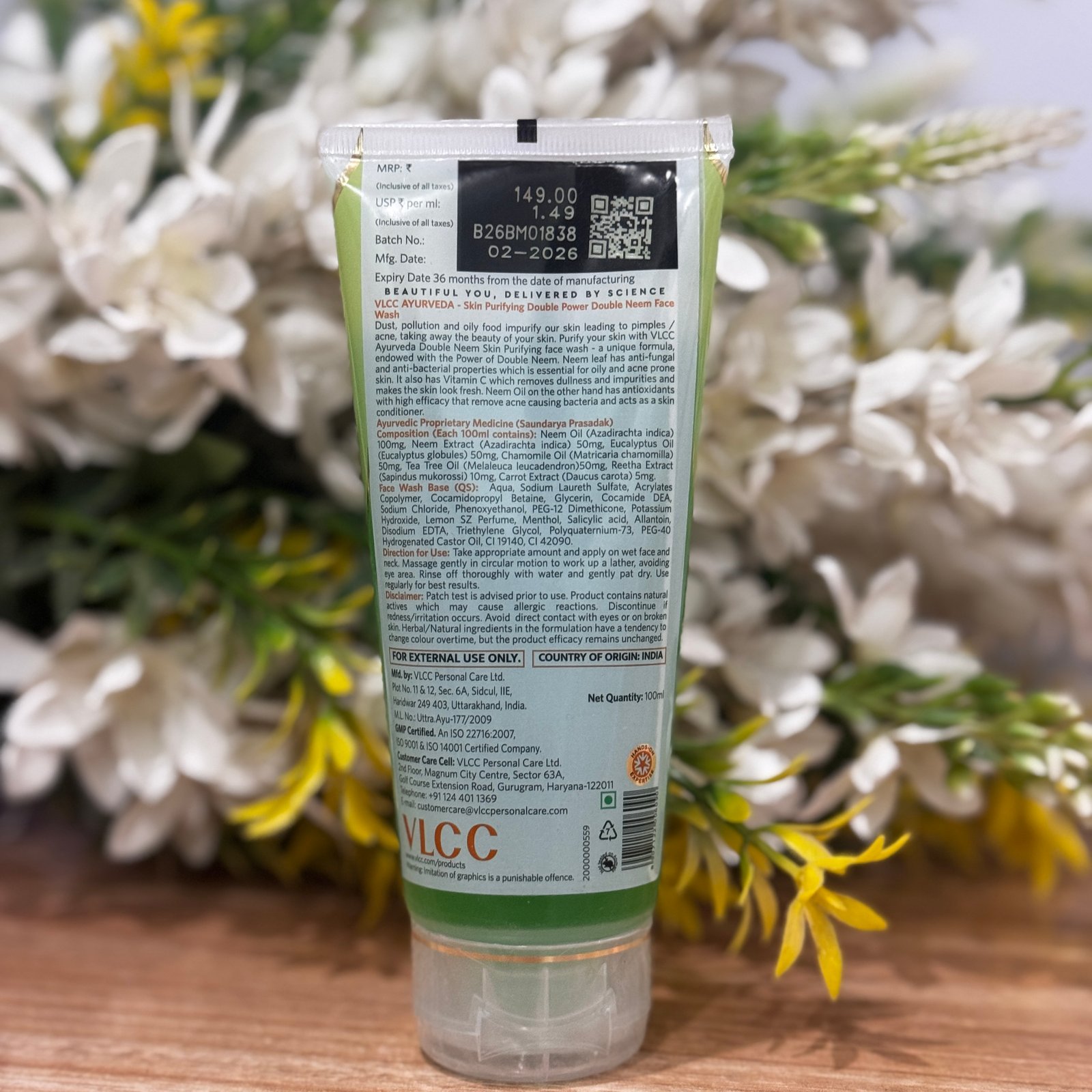 VLCC Ayurveda Skin Purifying Double Power Double Neem Face Wash 100 ML