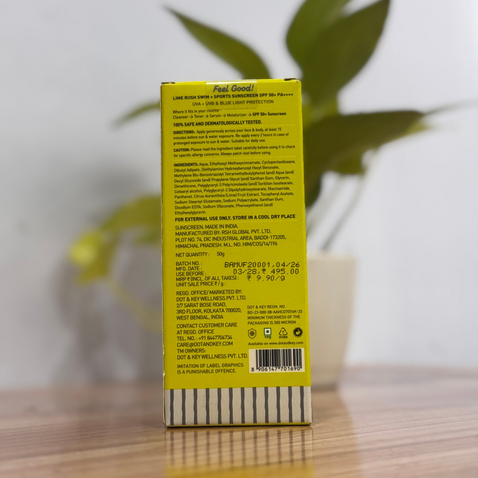 Dot & Key Lime Rush Swim + Sports Sunscreen SPF 50+ PA++++ – 50 g