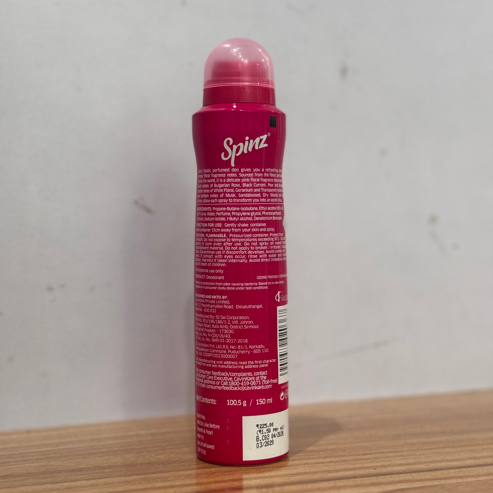 Spinz Enchante Perfumed Deo for Women| 24Hr Protection|150ml
