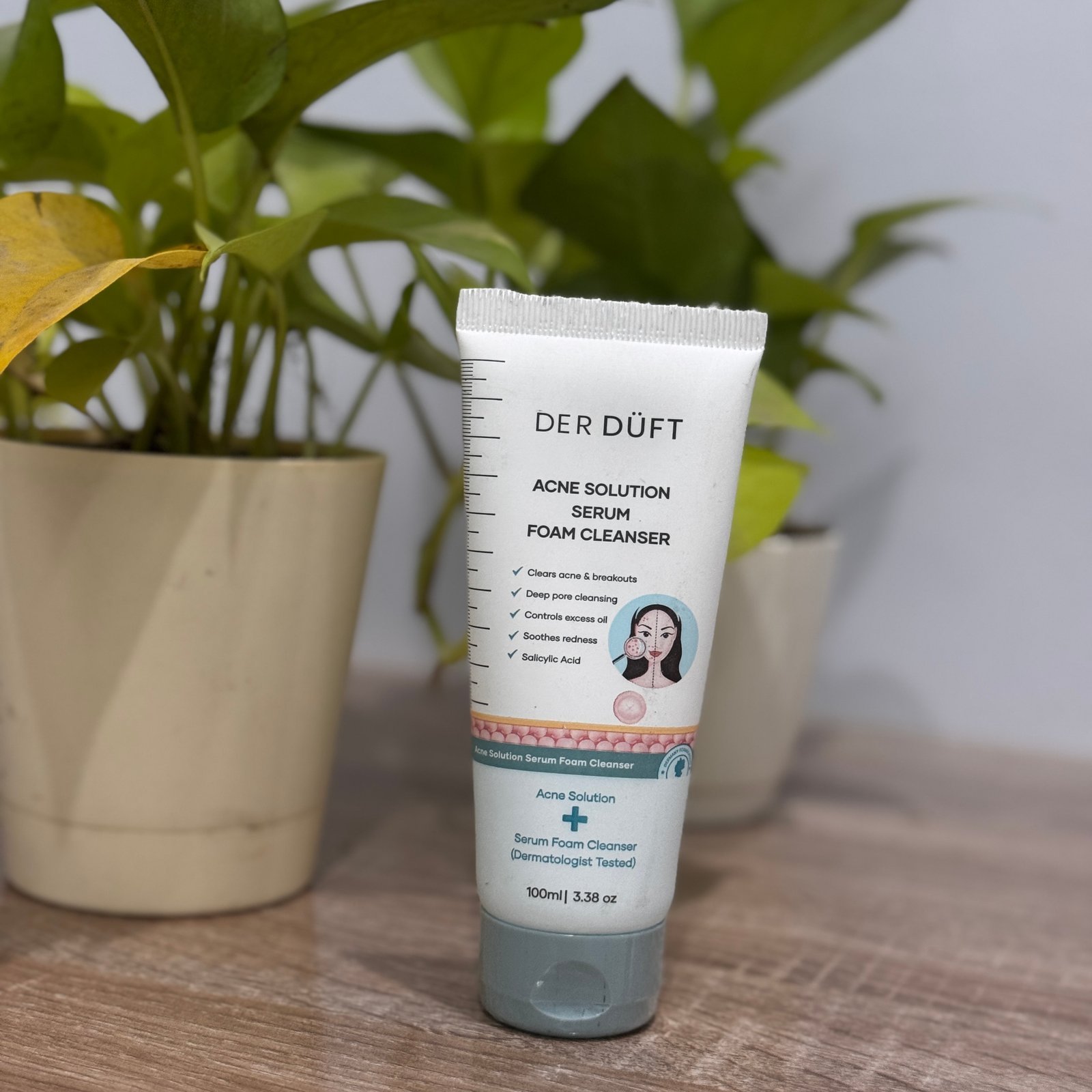 DER DRAFT Acne Solution Serum Foam Cleanser – 100 ml