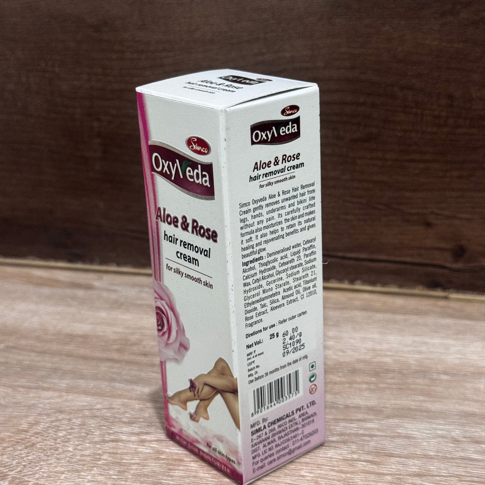 Simco Oxyveda Hair Removal Cream with Aloe & Rose – 25 g, Pack of 3 combo