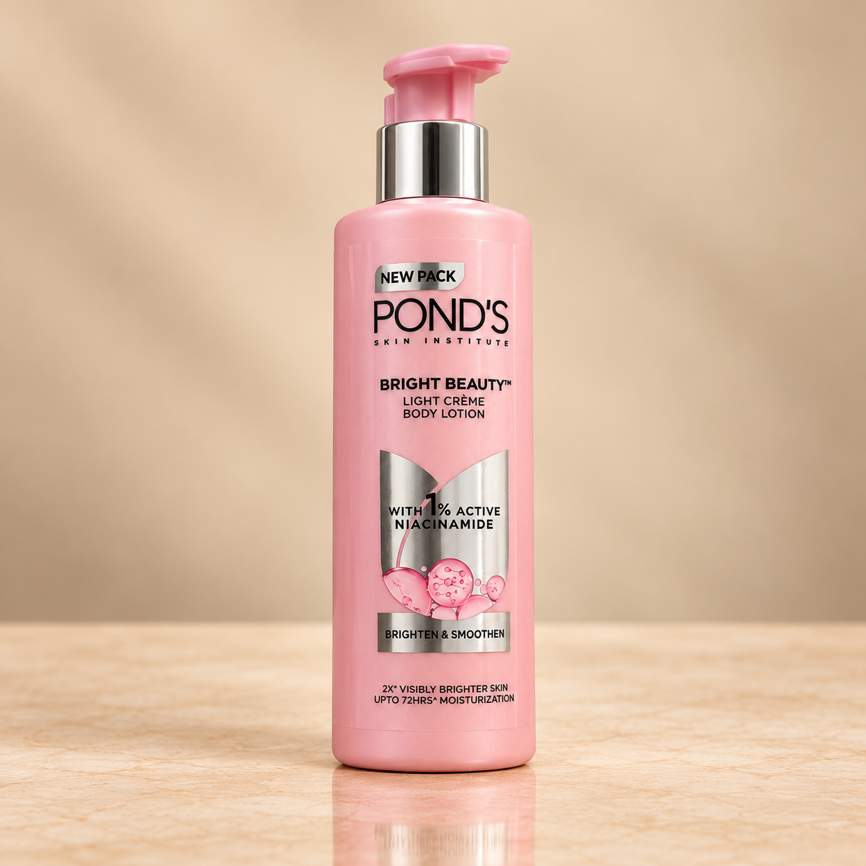 POND'S Bright Beauty Light Crème Moisturizing Body Lotion With 1% Niacinamide For Smooth & Bright Skin, for All skin Types,275ml