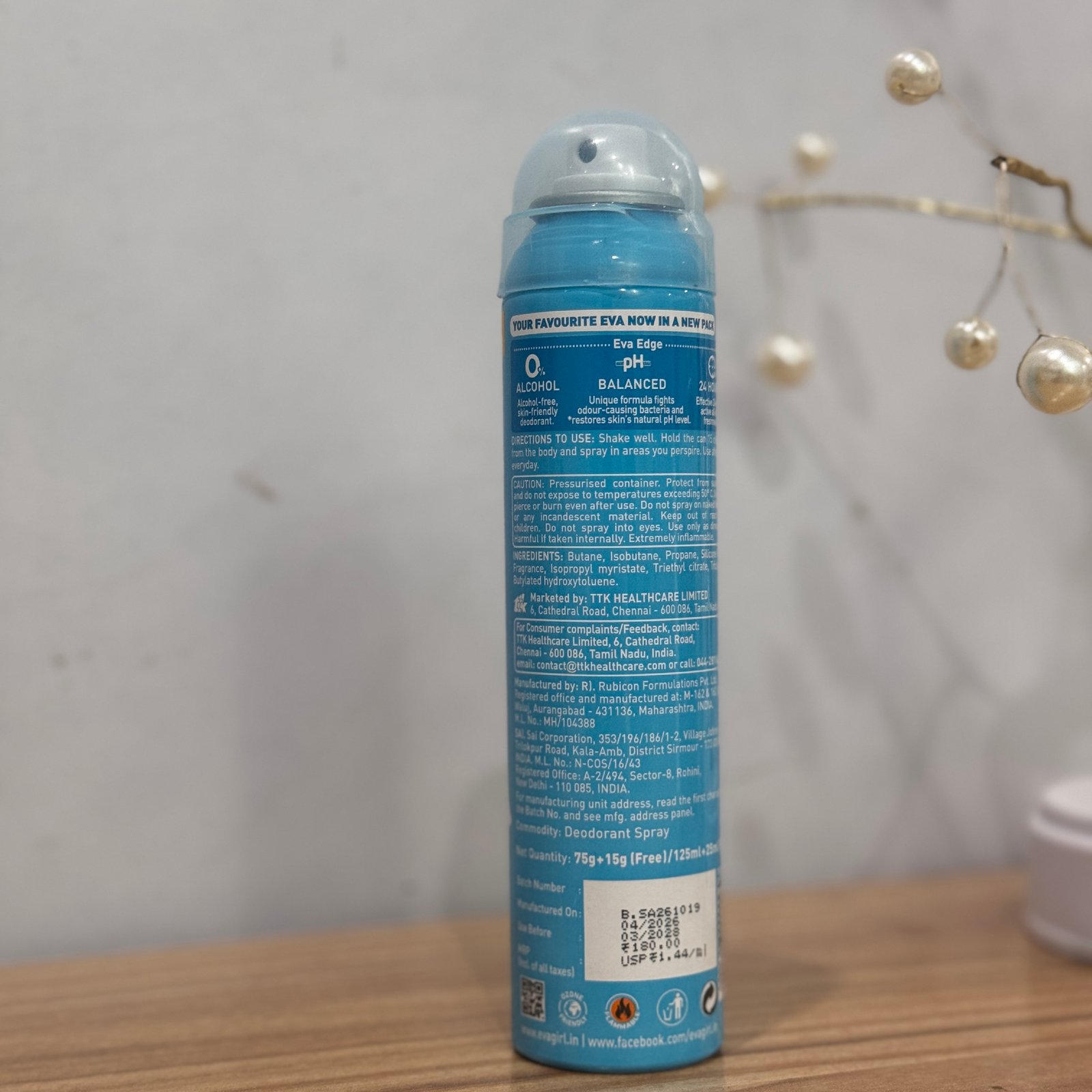 Eva Deodorant Spray, Fresh, 150 ml, (Female)