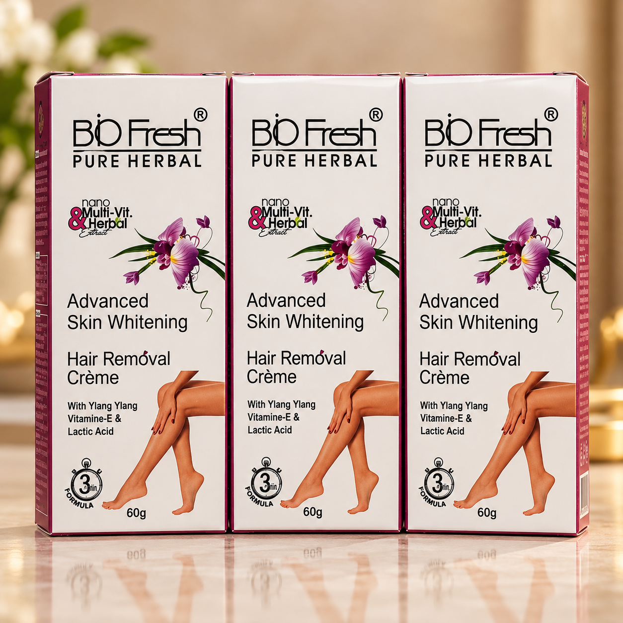 BIOFRESH Herbals Hair Removal Cream for Women – 60 g, Pack of 3 combo