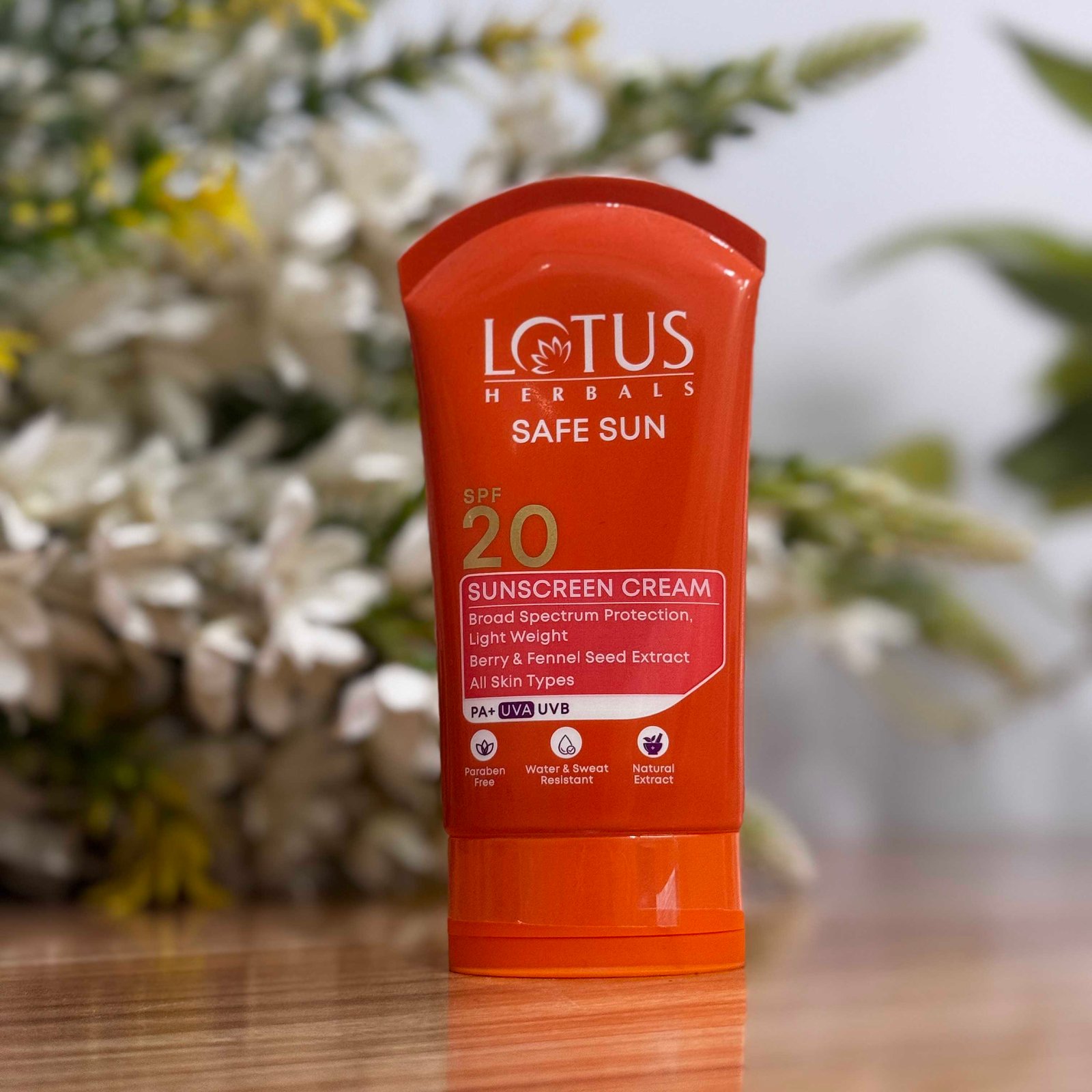 Lotus Herbals Safe Sun Sunscreen Cream SPF 20 PA+ – 50 g