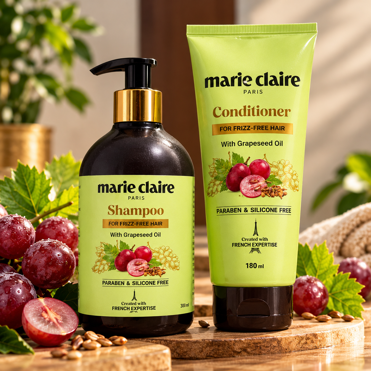 Marie Claire Paris Frizz Control Shampoo and Conditioner Combo (2 Items in the set)